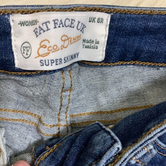 FAT FACE HARLOW Super Skinny Blue Wash Denim Jeans US Sz 2 NWT - Picture 6 of 12
